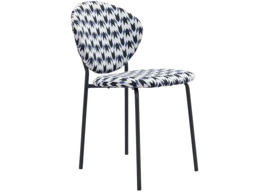 Clyde Dining Chair (Set of 2) Geometric Print & Black