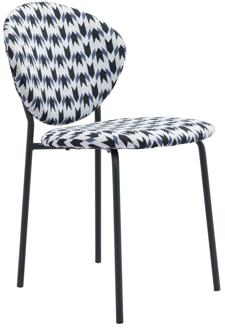 Clyde Dining Chair (Set of 2) Geometric Print & Black