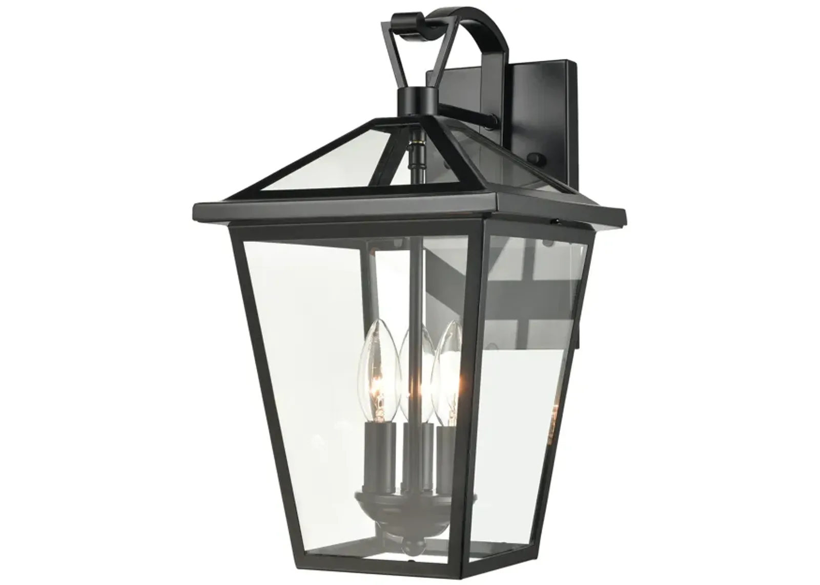 Main Street 16" High 3-Light Outdoor Sconce - Black