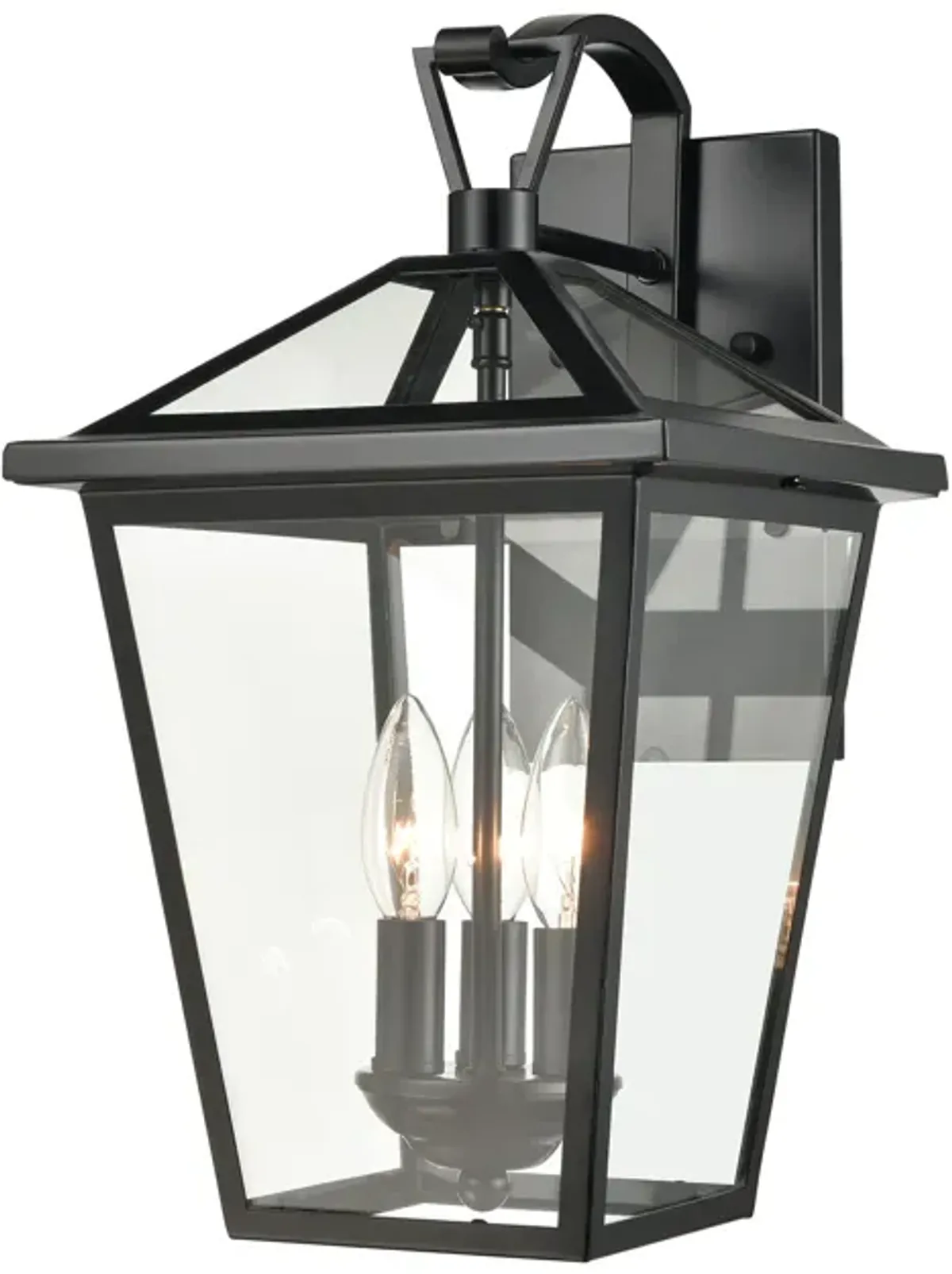 Main Street 16" High 3-Light Outdoor Sconce - Black