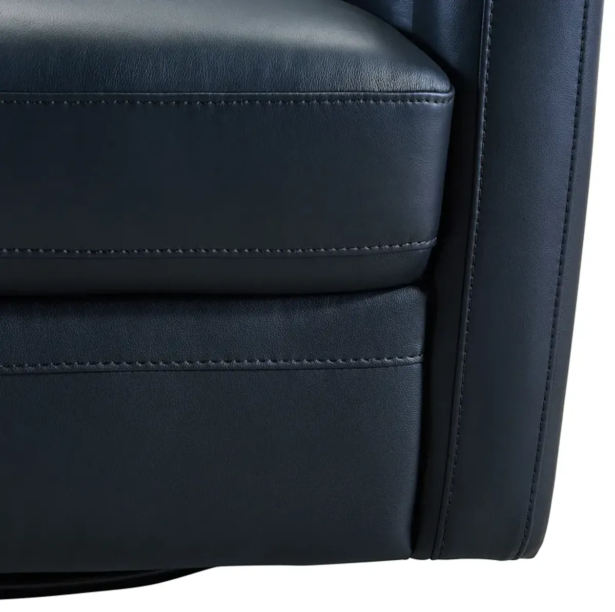 Desi Contemporary Swivel Accent Chair in Black Genuine Leather