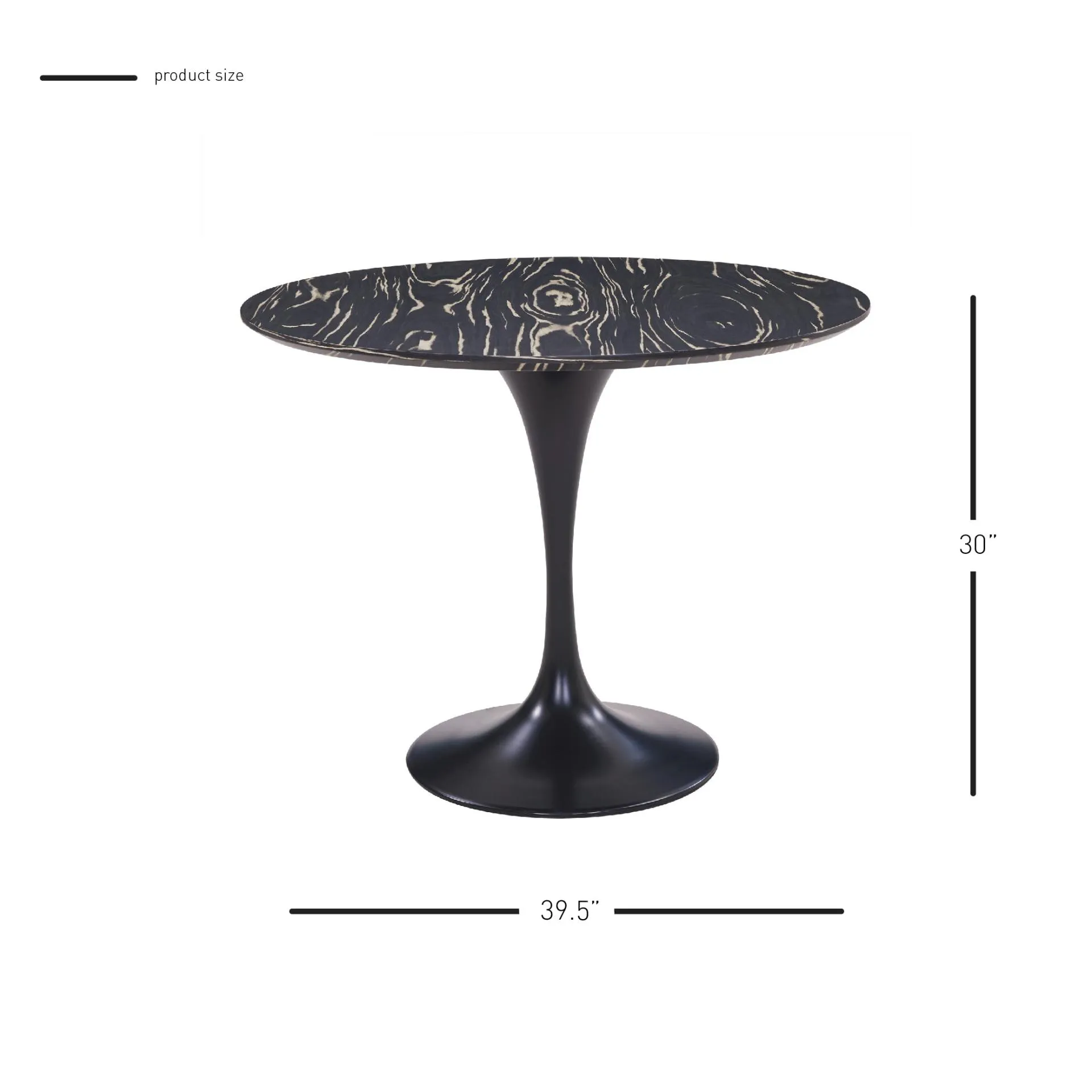 Allie Black Mdf Dining Table