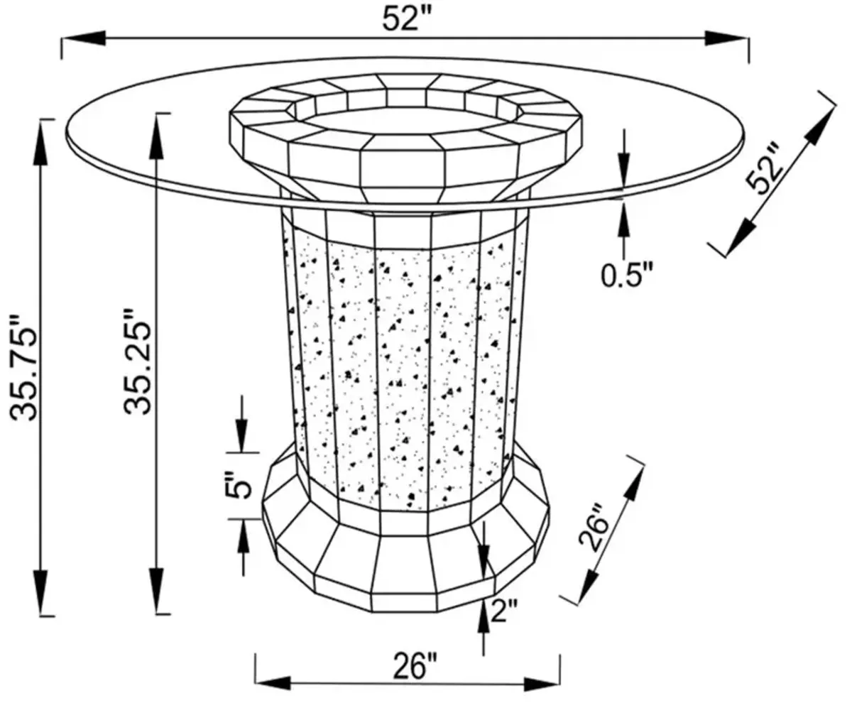 Ellie Pedestal Round Glass Top Counter Height Table Mirror