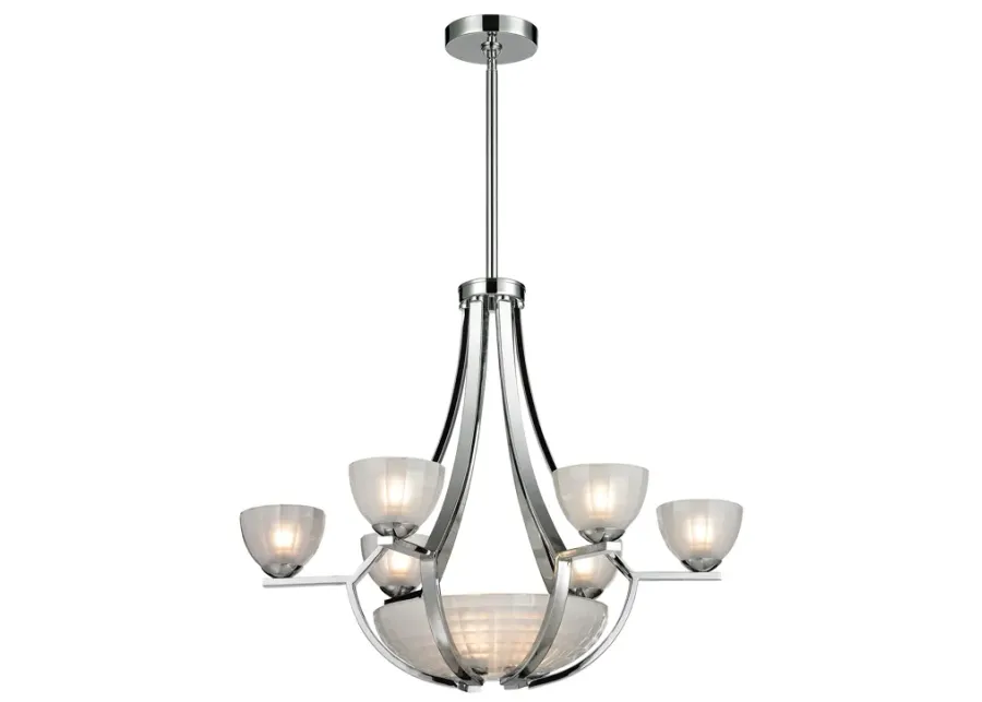 Sculptive 26" Wide 9-Light Chandelier - Polished Chrome