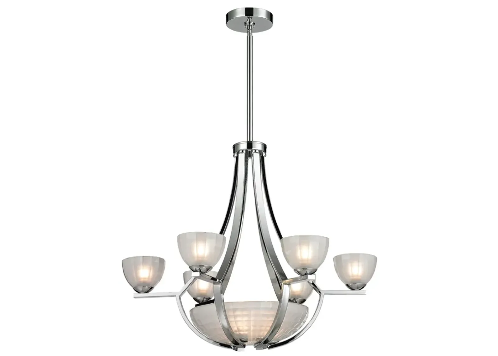 Sculptive 26" Wide 9-Light Chandelier - Polished Chrome