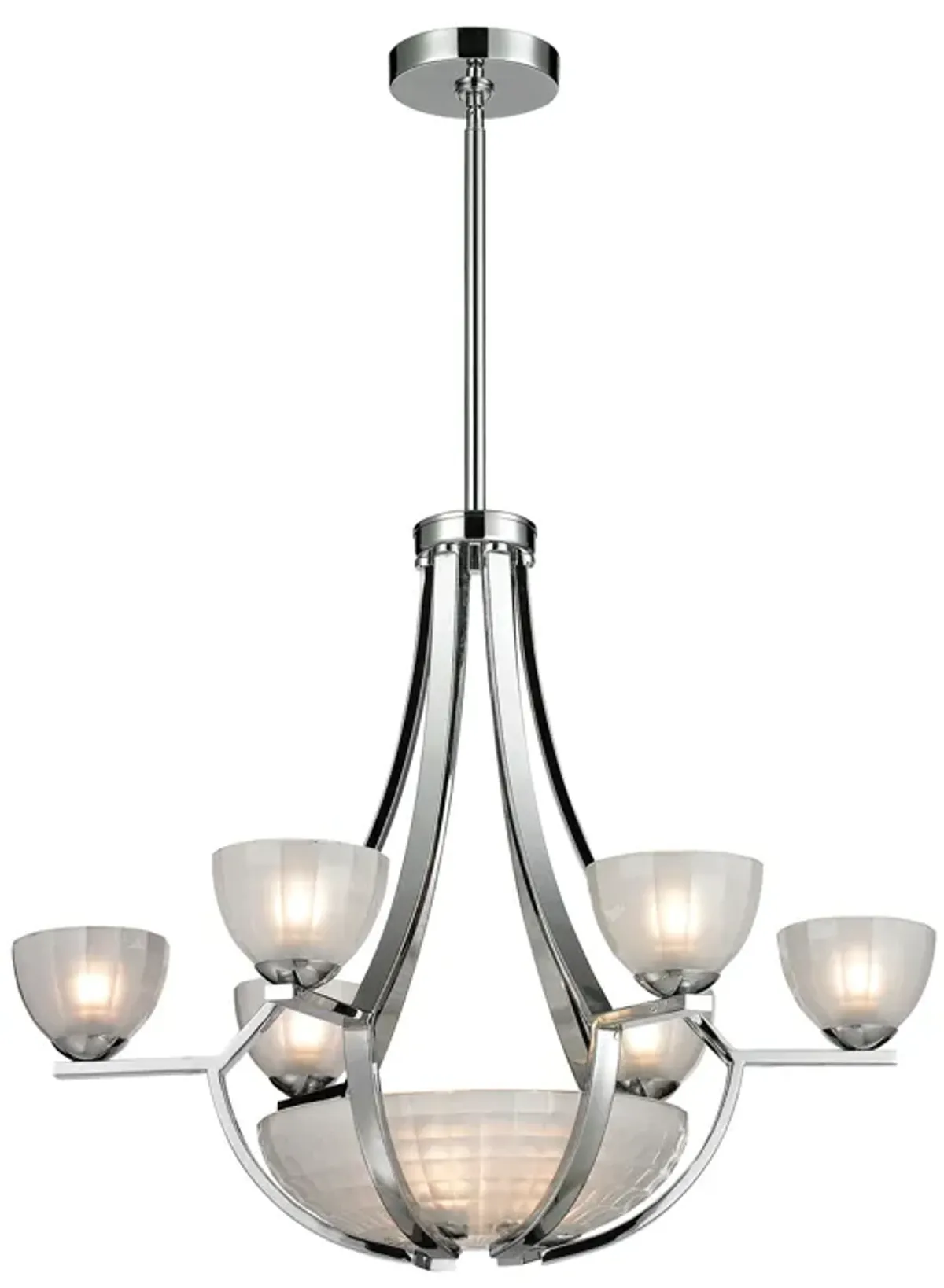 Sculptive 26" Wide 9-Light Chandelier - Polished Chrome