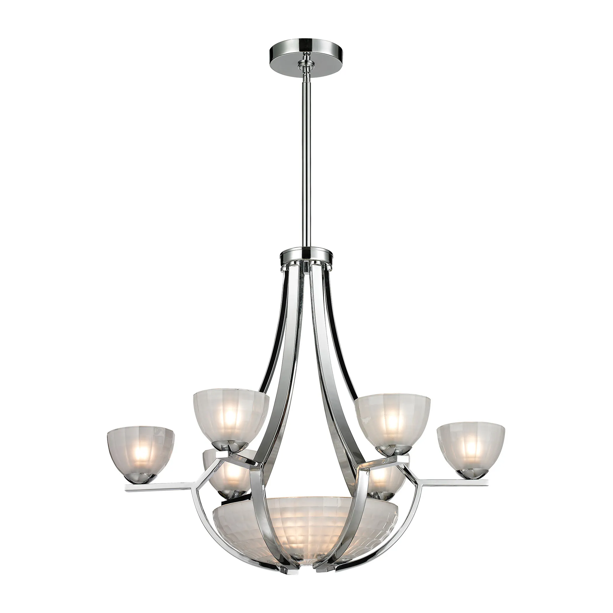 Sculptive 26" Wide 9-Light Chandelier - Polished Chrome