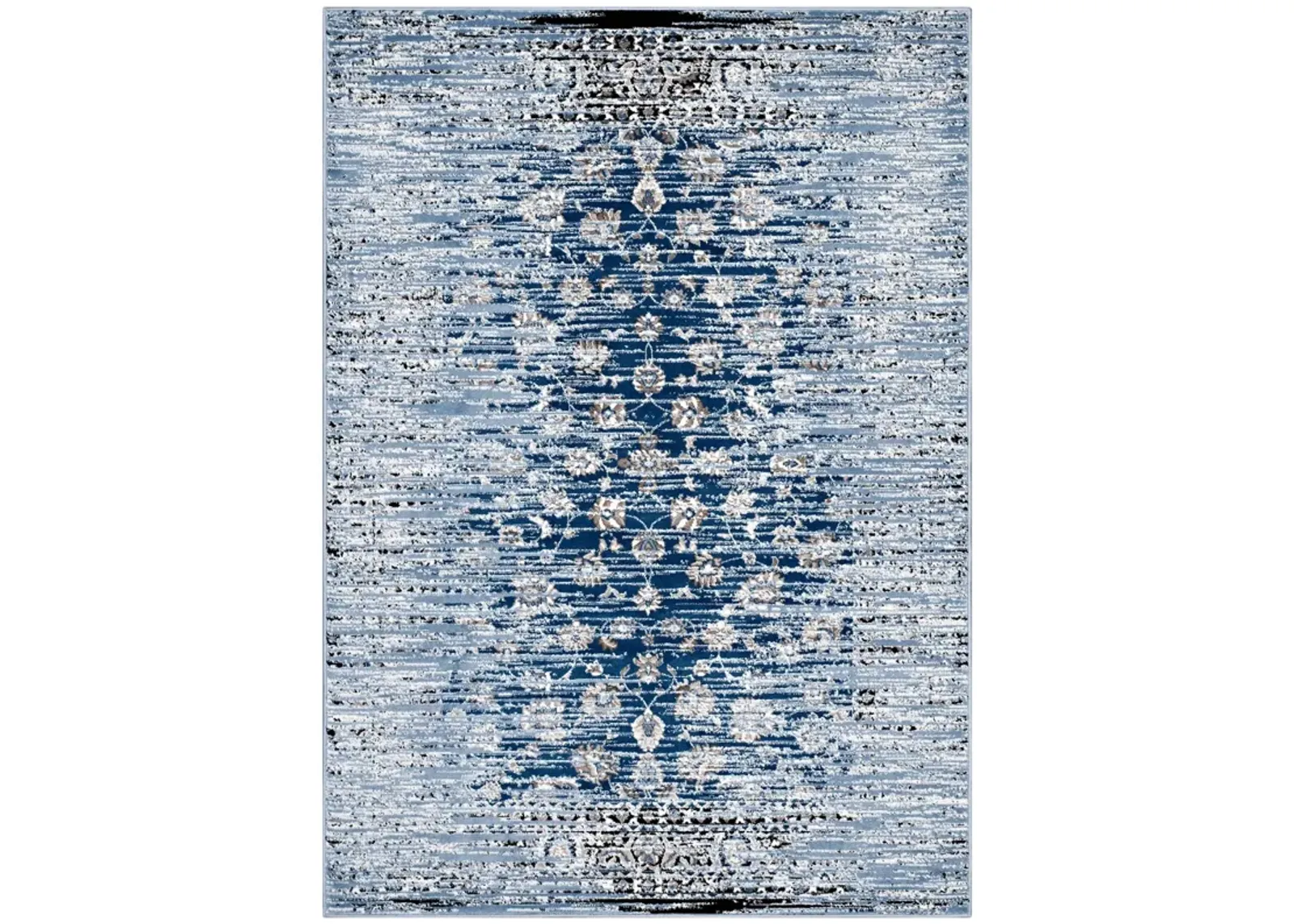 Chiara Distressed Floral Lattice Contemporary 5x8 Area Rug