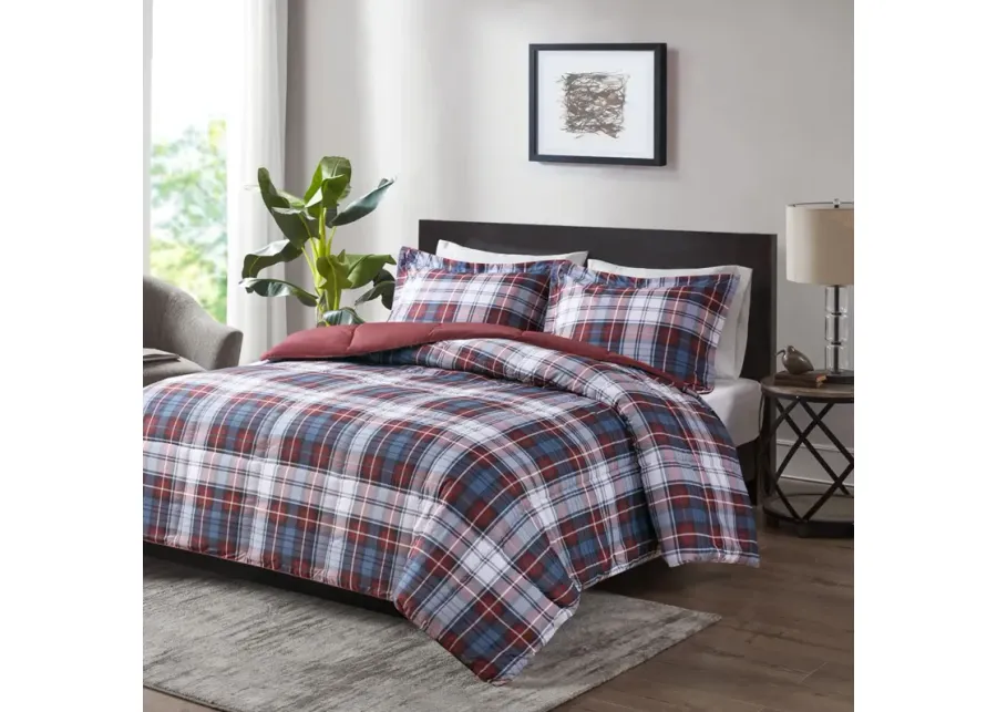 Madison Park Essentials Parkston Red 3M Scotchgard Down Alternative All Season Comforter Set