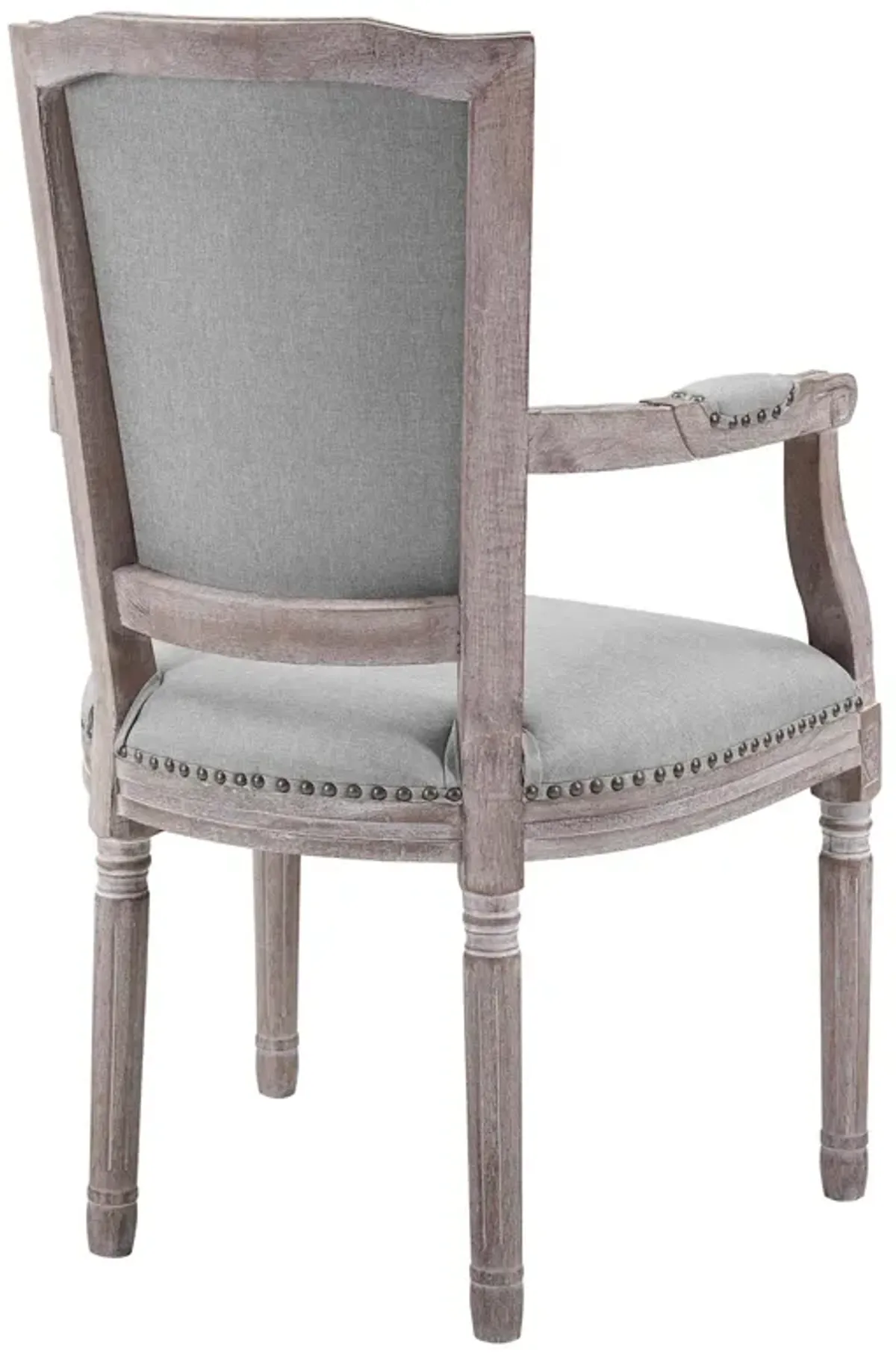 Penchant Vintage French Upholstered Fabric Dining Armchair