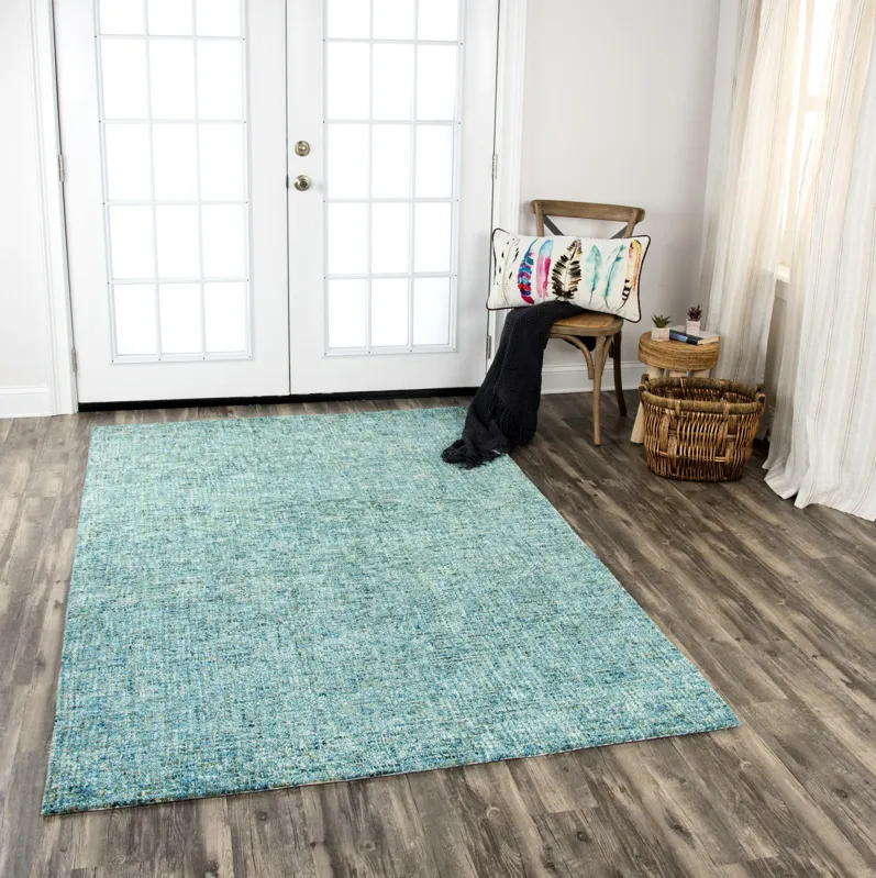 Talbot Teal Tweed Wool 10' x 13' Rectangle Rug