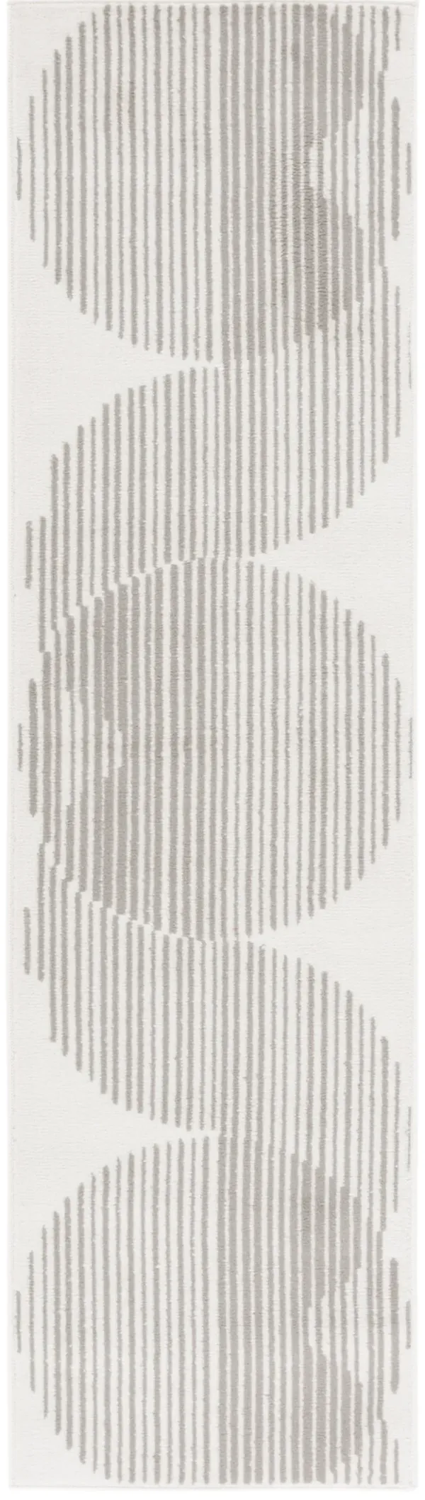 PYRAMID 243 IVORY  2'-2' x 8' Runner Rug