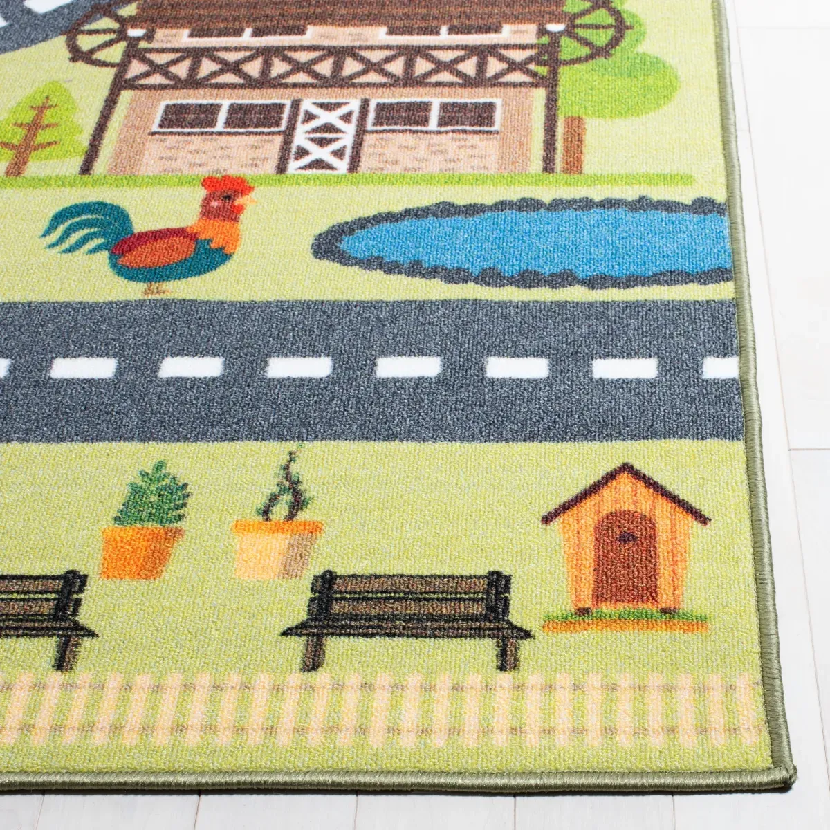 KIDS PLAYHOUSE 232 LIGHT GREEN  7'-9' x 10' Large Rectangle Rug