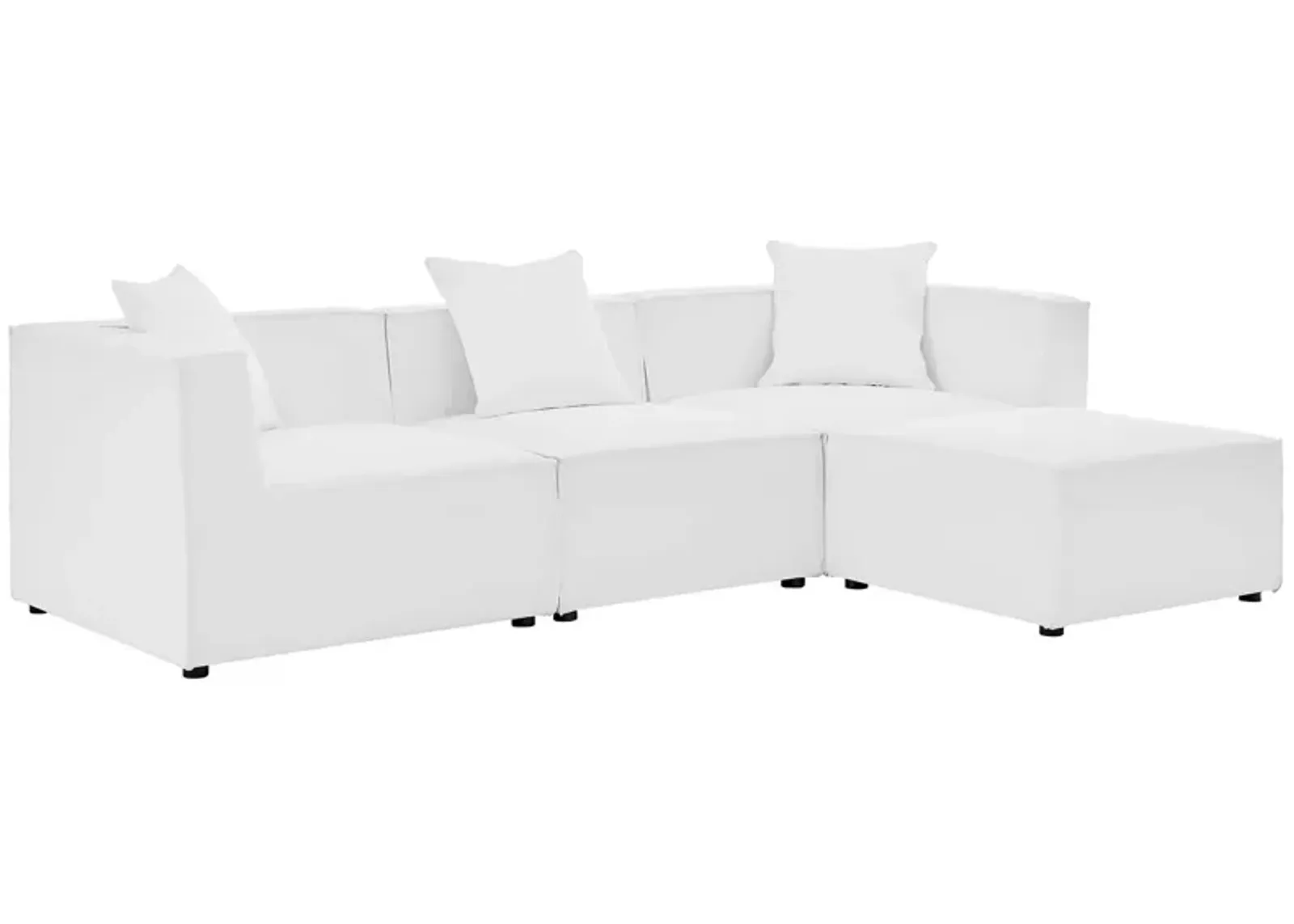 Saybrook Outdoor Patio Upholstered 4-Piece Sectional Sofa