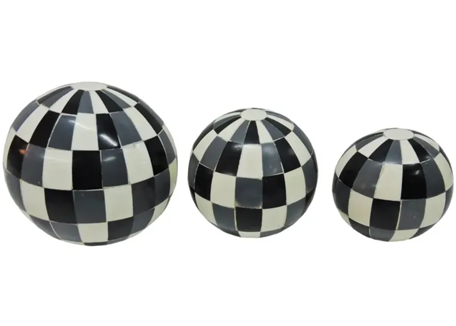 Checkered Orbs - Set of 3