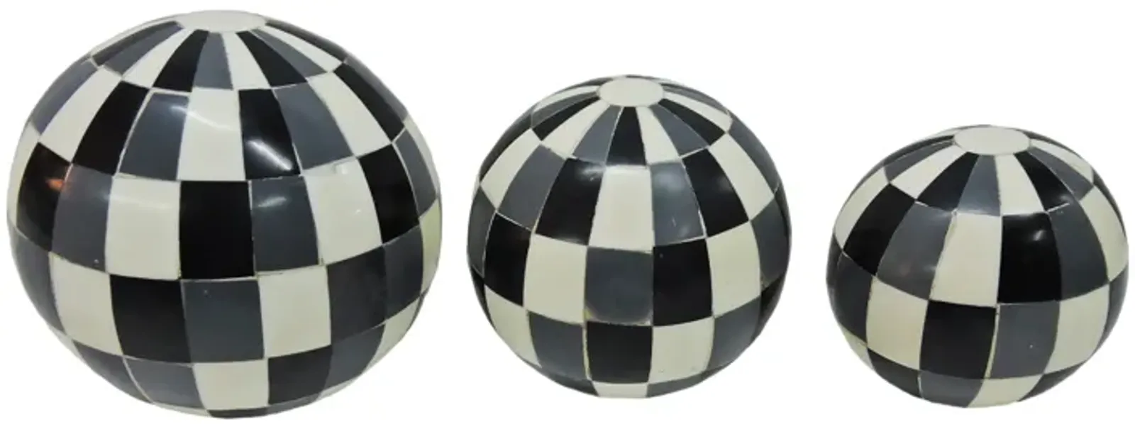 Checkered Orbs - Set of 3