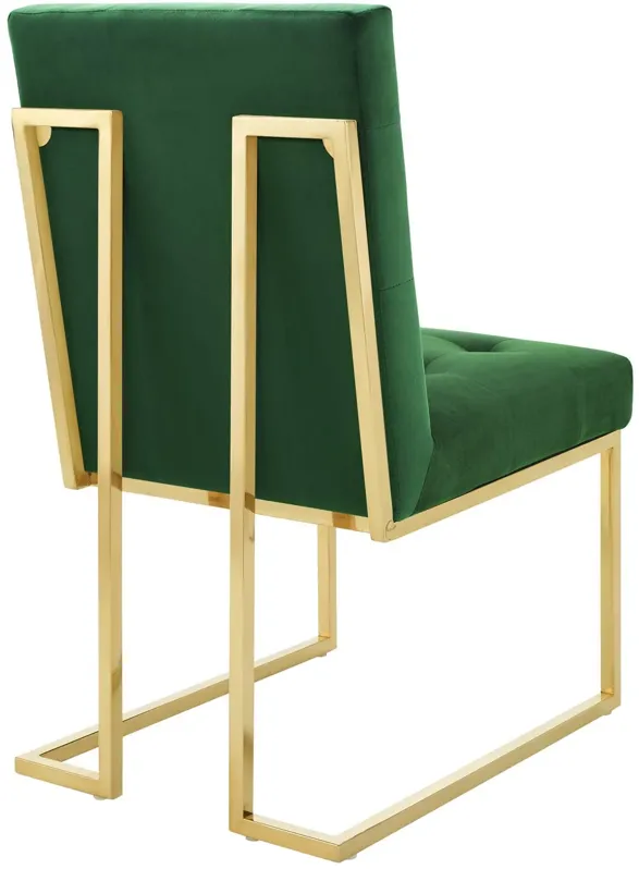 Privy Gold Stainless Steel Performance Velvet Dining Chair