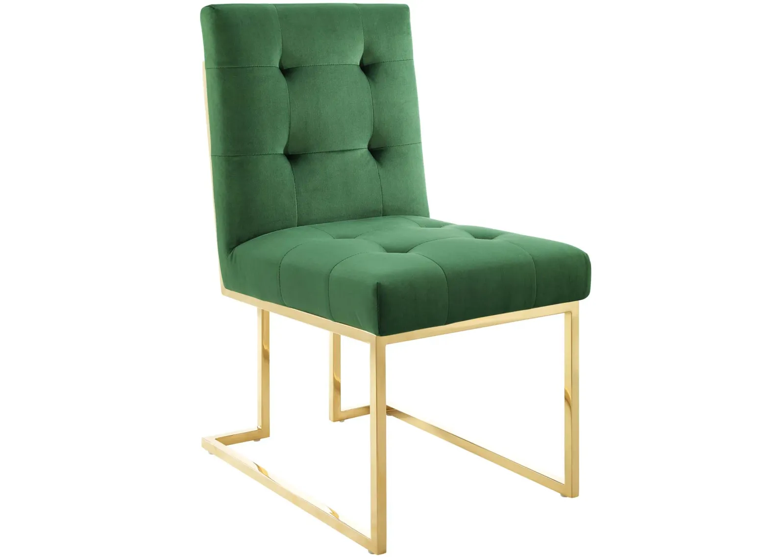 Privy Gold Stainless Steel Performance Velvet Dining Chair