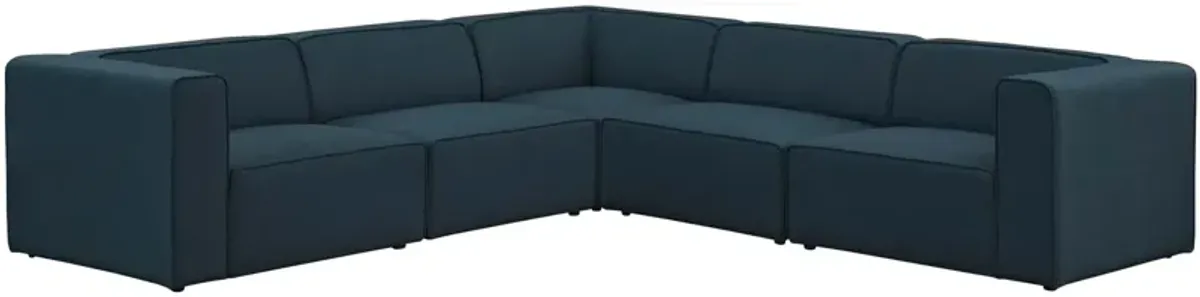 Mingle 5 Piece Upholstered Fabric Sectional Sofa Set