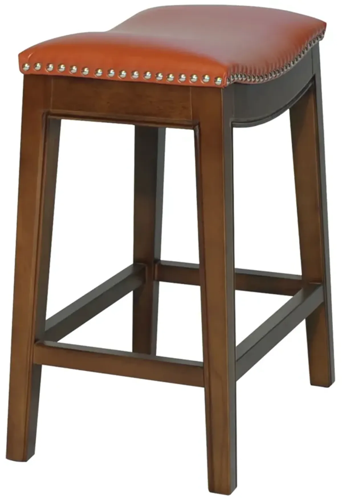 Elmo KD Bonded Leather Counter Stool, Pumpkin