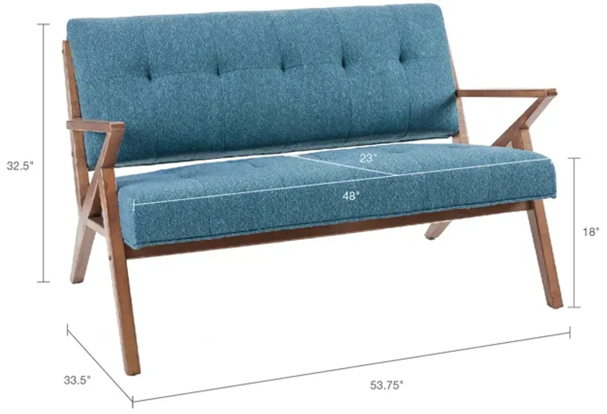 INK+IVY Rocket Blue Loveseat