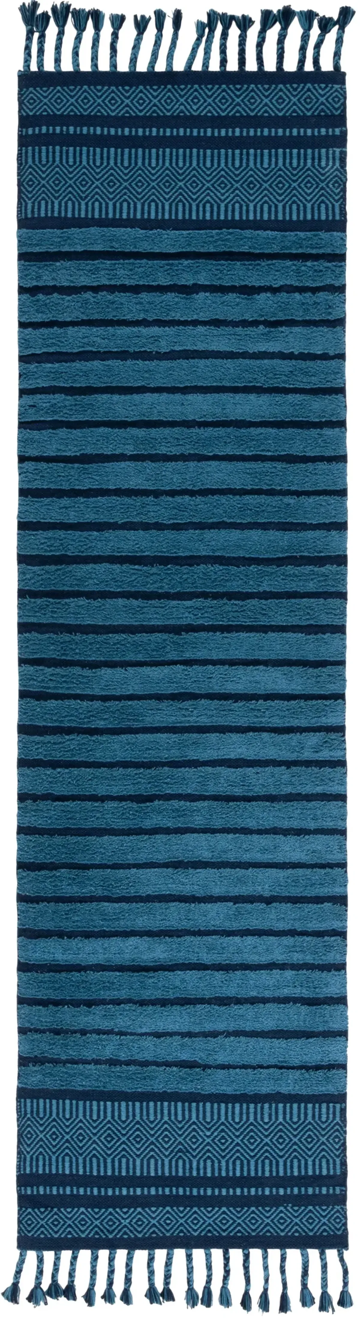 KILIM COLLECTION 401 BLUE 2'-3' x 8' Runner Rug