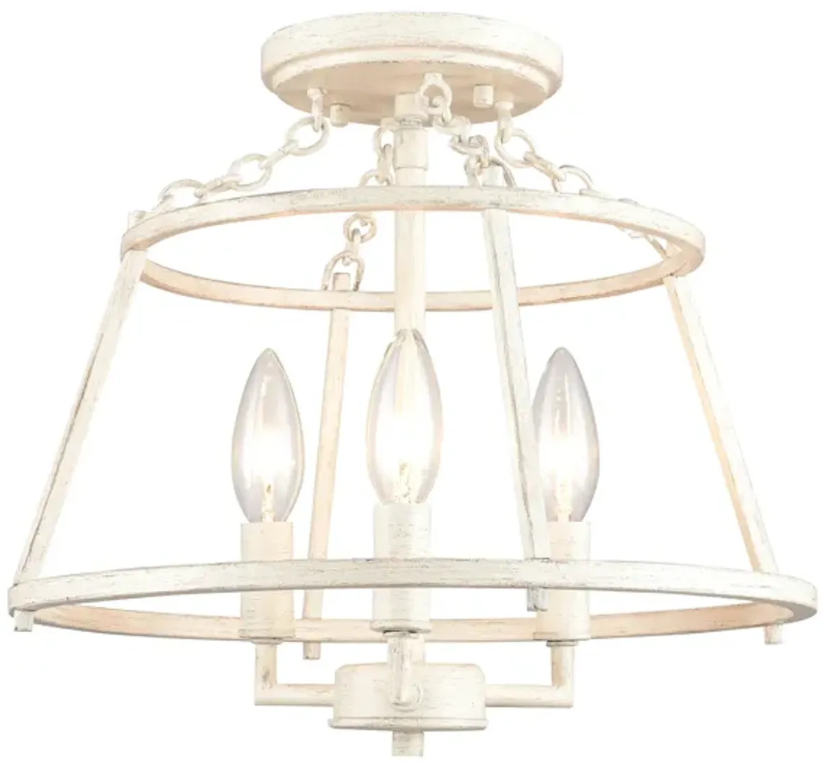 Joanie 13'' Wide 3-Light Semi Flush Mount - Antique White