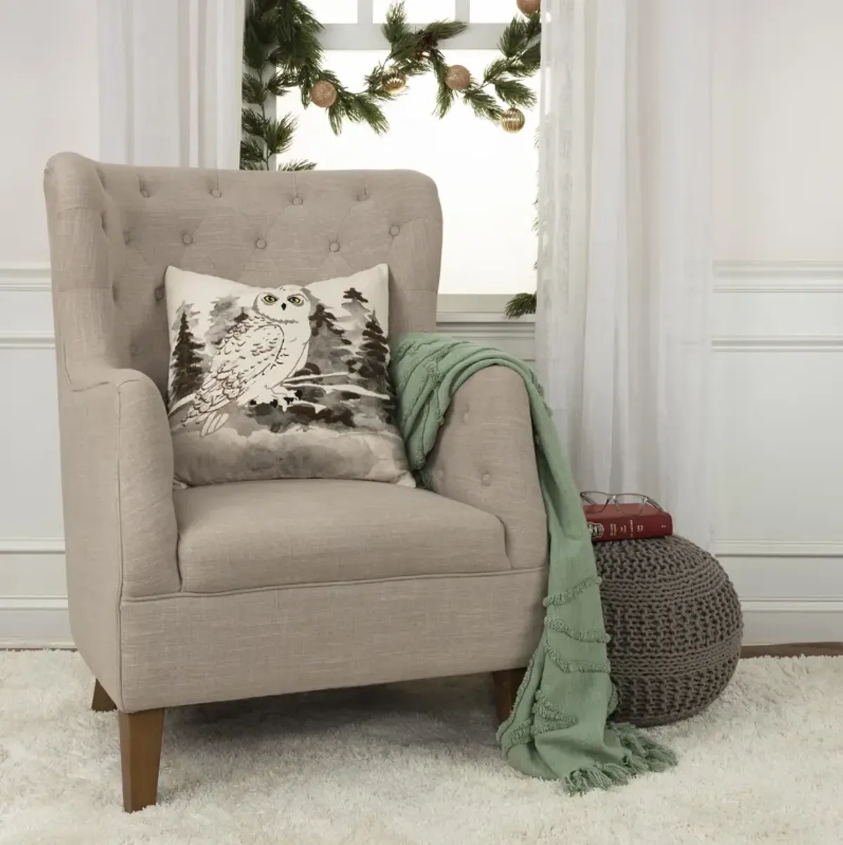 HOLIDAY 2022 Animal/Owl Brown Pillow