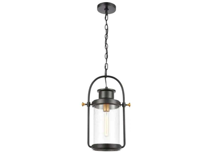 Wexford 12" Wide 1-Light Outdoor Pendant - Matte Black