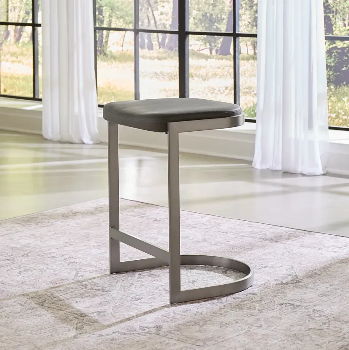 Oxford Backless Counter Stool in Davy's Grey