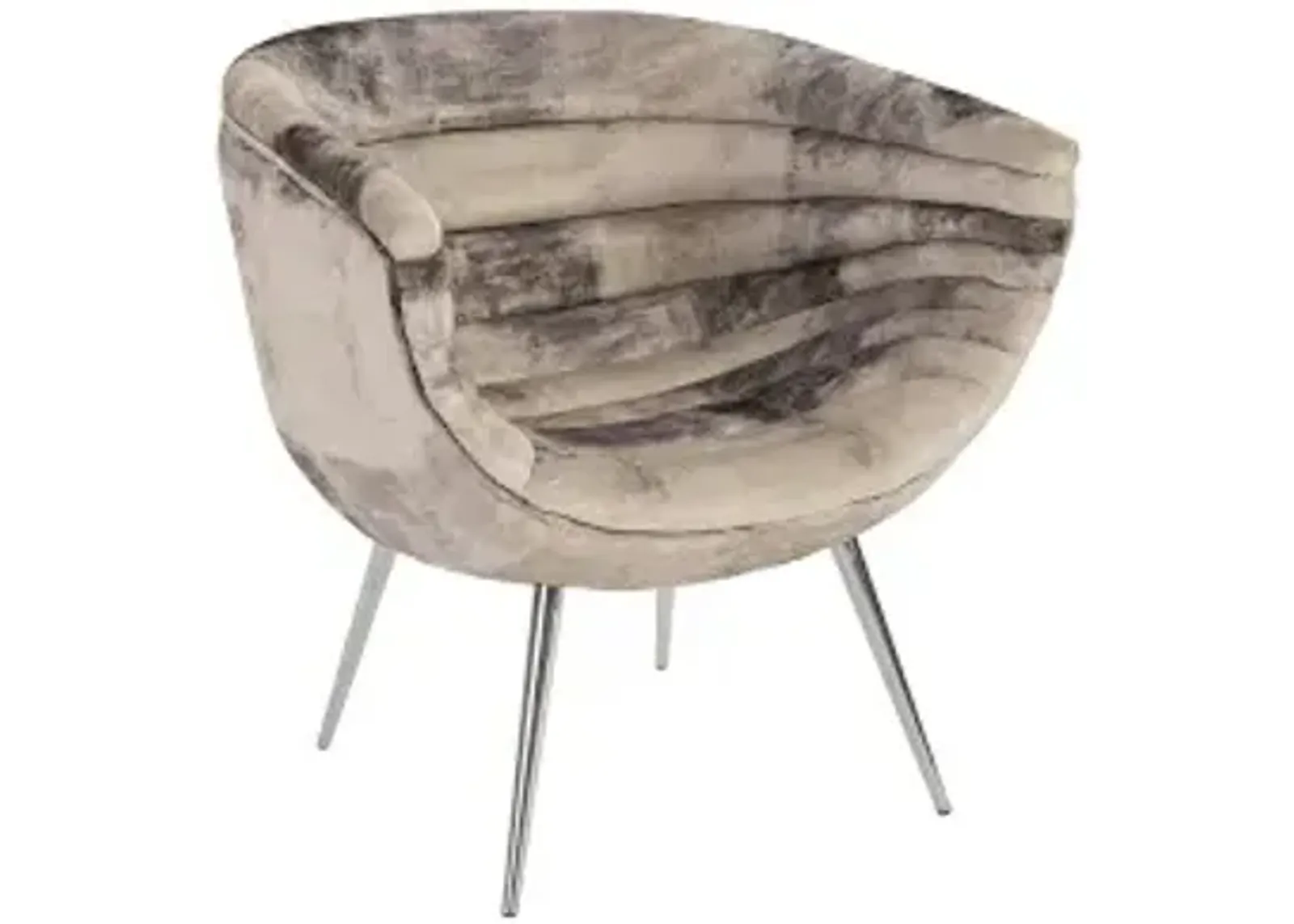 nouveau club chair, mist gray, stainless steel legs