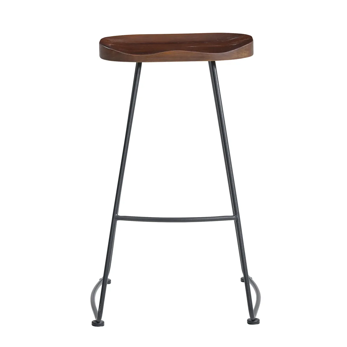 Antero Counter Stool in Walnut with Sanded Black Base - Set of 2