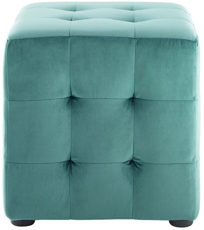 Contour Tufted Cube Performance Velvet Ottoman