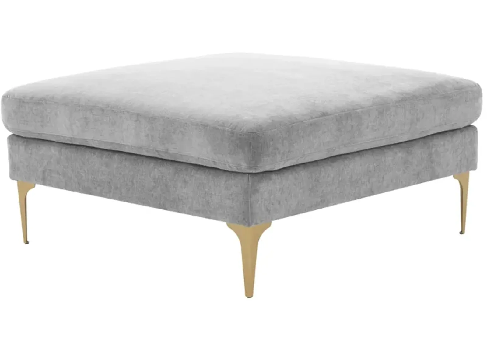 Serena Gray Velvet Ottoman