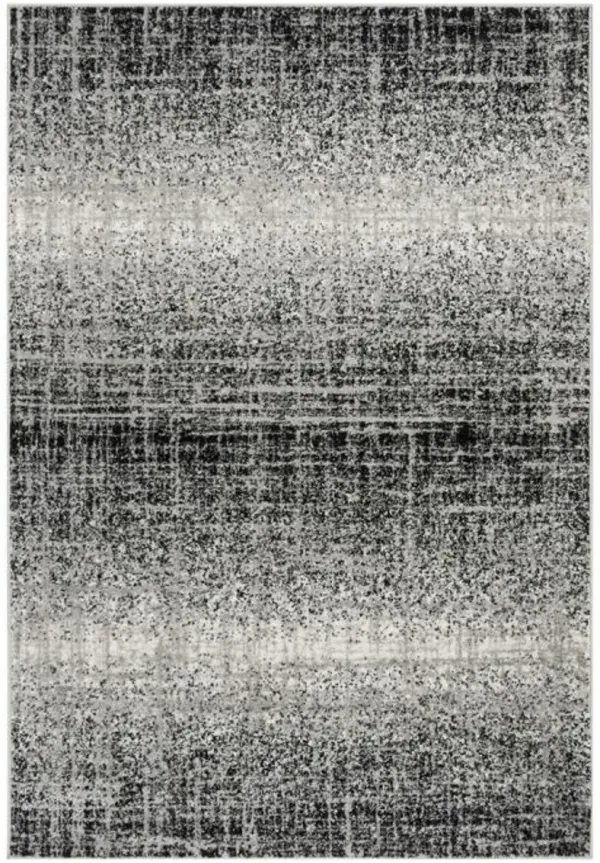 Adirondack Contemporary Silver / Black 2'-6" X 6' Powerloomed Rug
