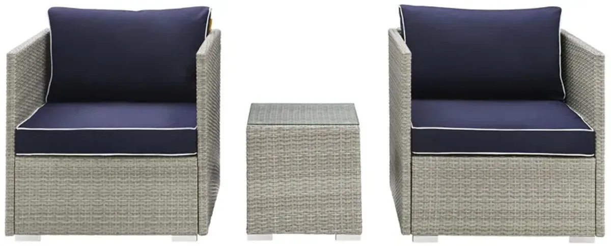 Repose 3 Piece Outdoor Patio Sectional Set