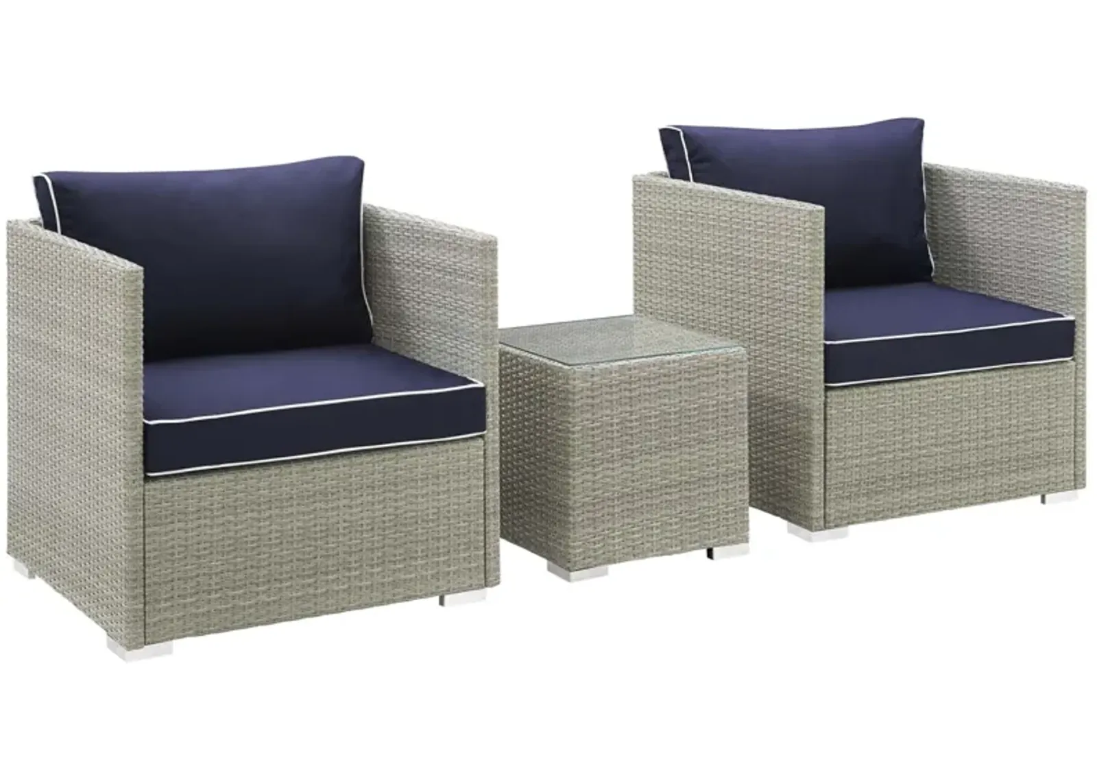 Repose 3 Piece Outdoor Patio Sectional Set