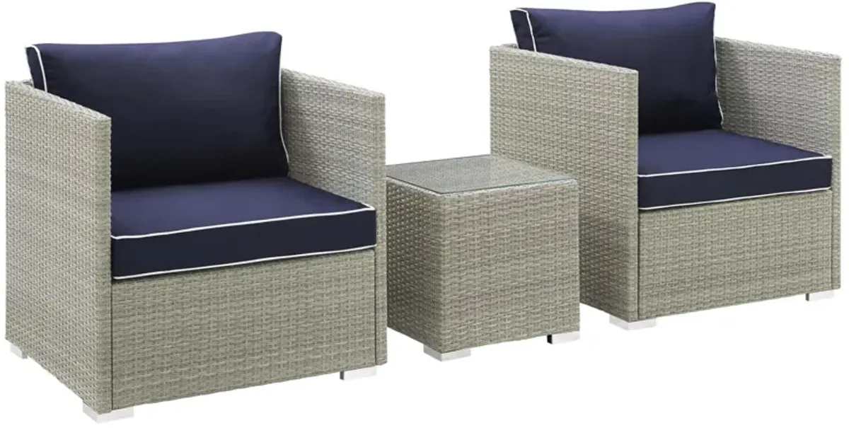 Repose 3 Piece Outdoor Patio Sectional Set