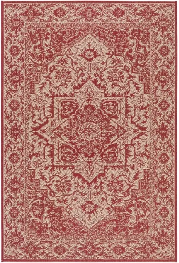 LINDEN 139 Collection LND139Q-5 Red / Creme 5'-3" X 7'-6"