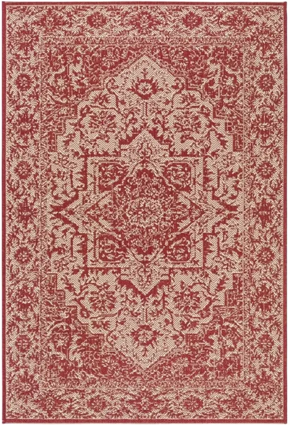 LINDEN 139 Collection LND139Q-5 Red / Creme 5'-3" X 7'-6"