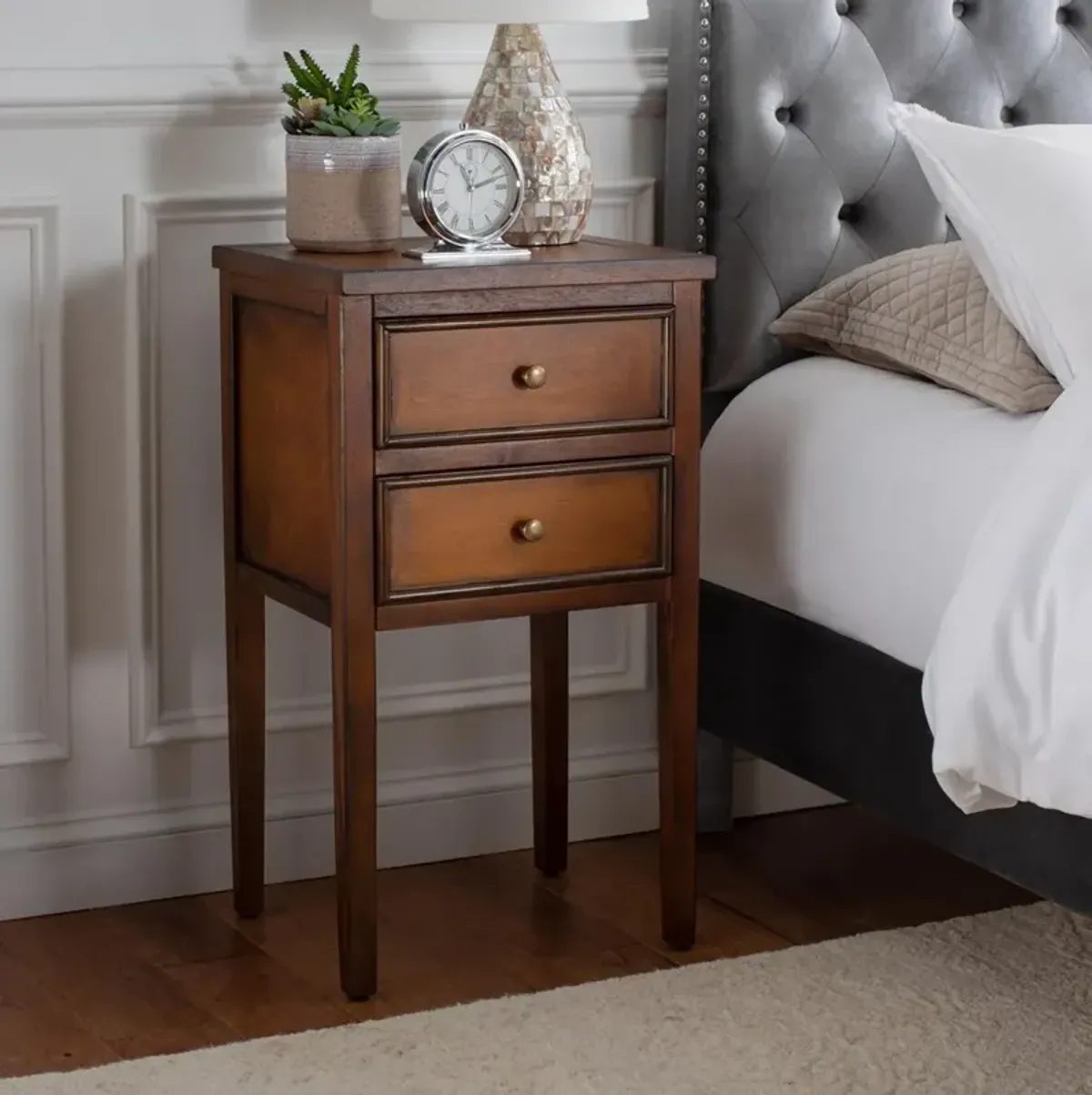 TOBY NIGHTSTAND WITH STORAGE DRAWERS 