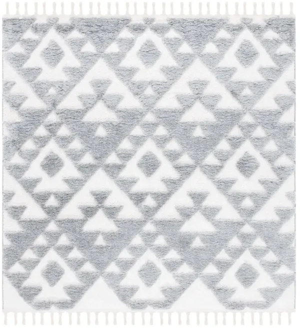 MOROCCAN TASSEL SHAG 688 GREY  6'-7' x 6'-7' Square Square Rug