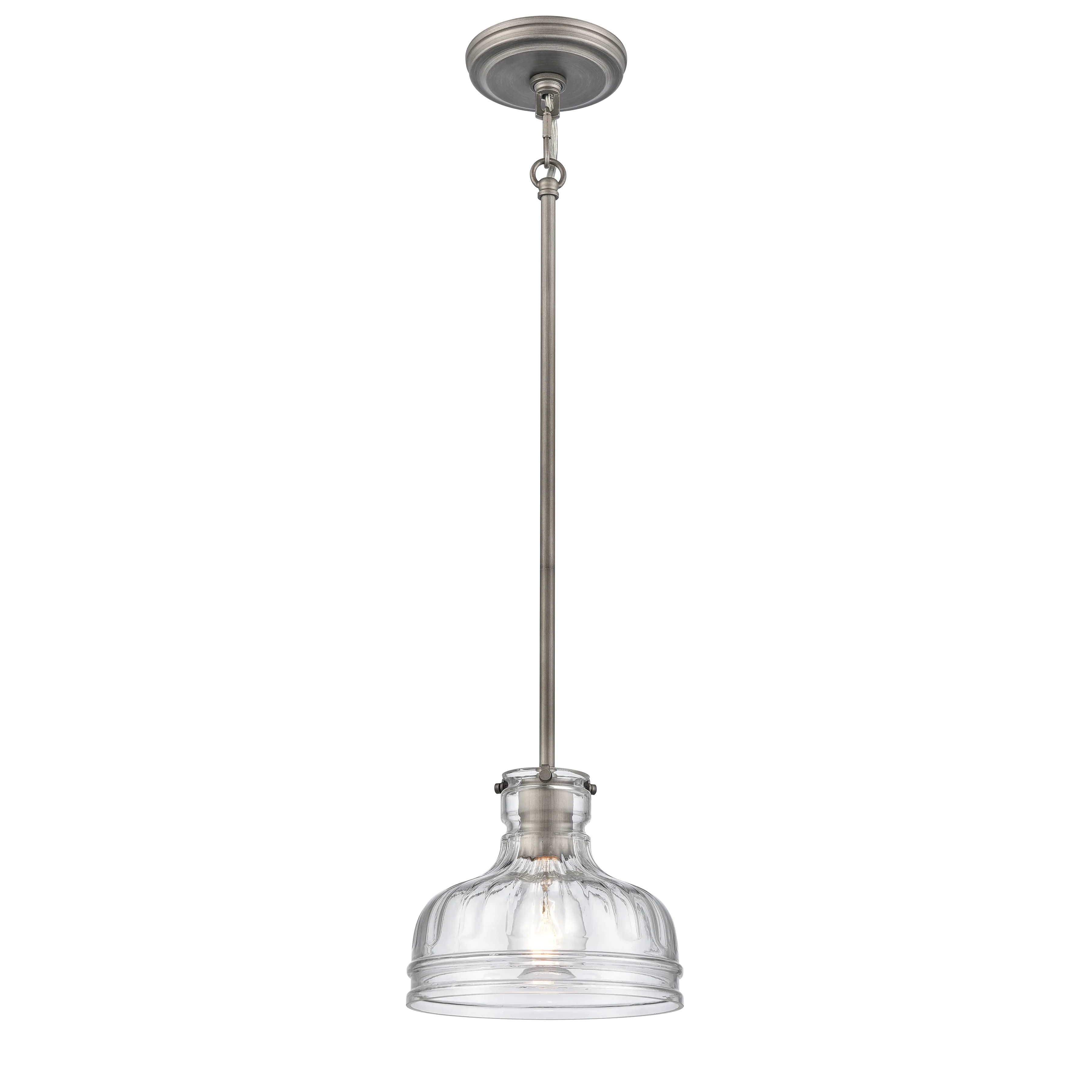 Orinoco 8" Wide 1-Light Mini Pendant - Weathered Zinc