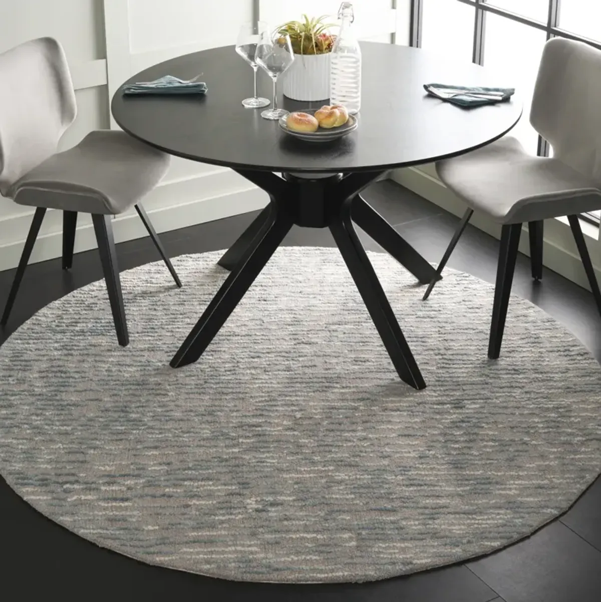 ABSTRACT 278 GREY  6' x 6' Round Round Rug