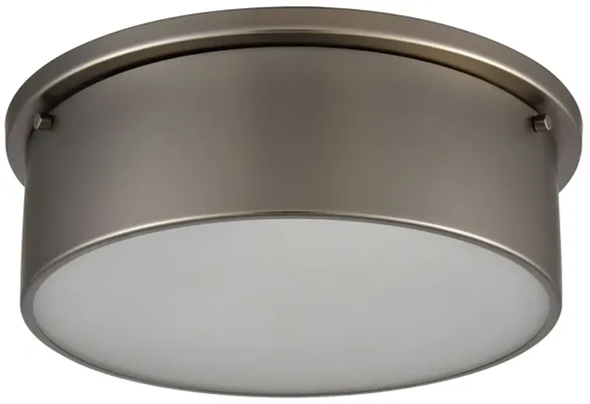 Flush Mounts 14" Wide 3-Light Flush Mount - Black Nickel