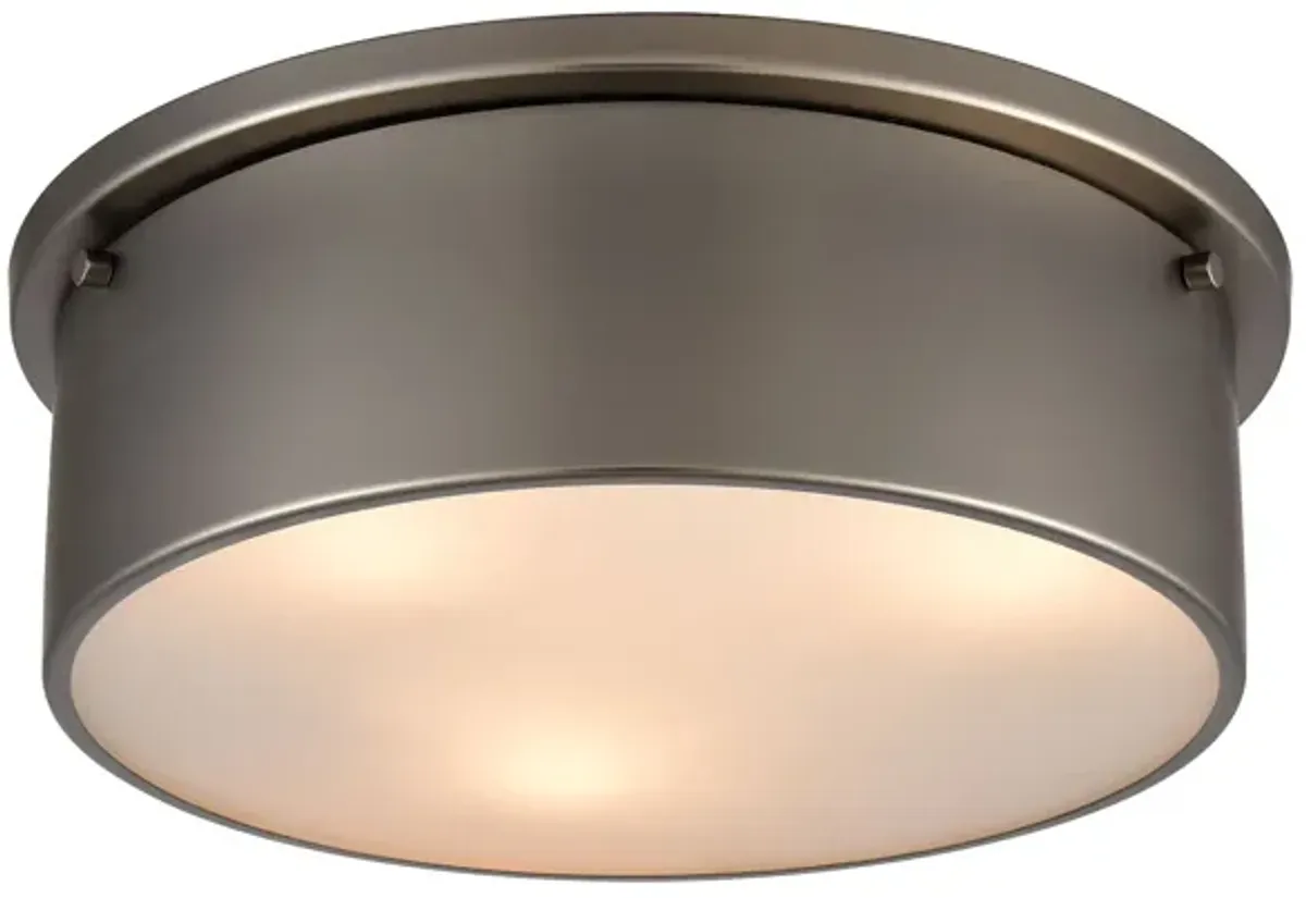 Flush Mounts 14" Wide 3-Light Flush Mount - Black Nickel