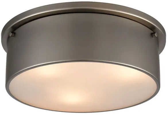 Flush Mounts 14" Wide 3-Light Flush Mount - Black Nickel