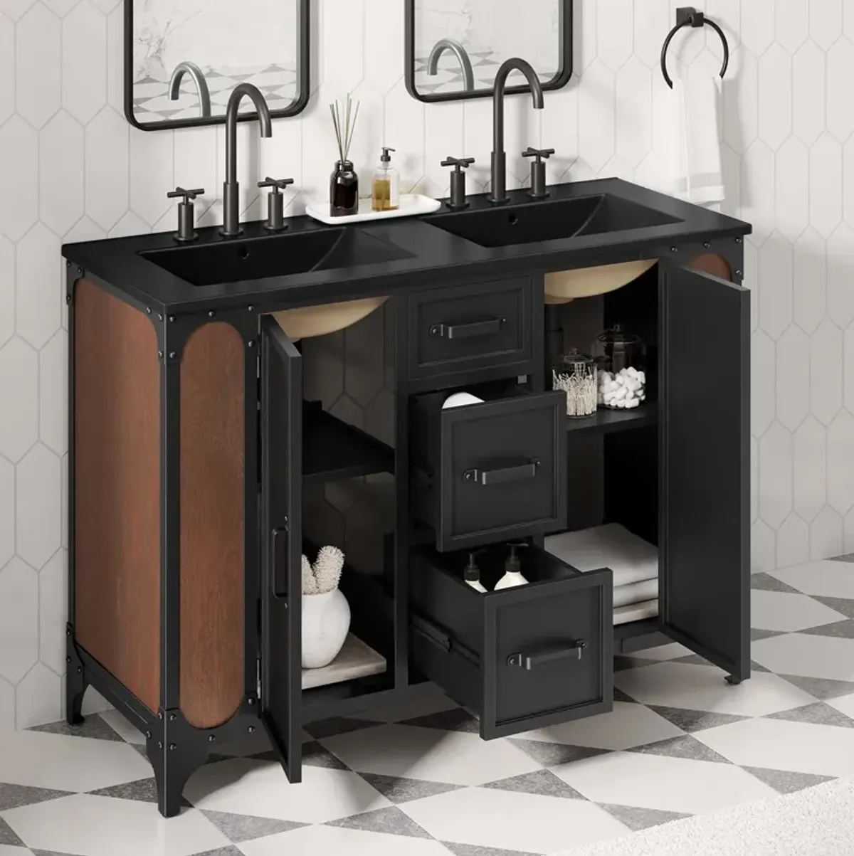 Steamforge 48" Double Sink Bathroom Vanity