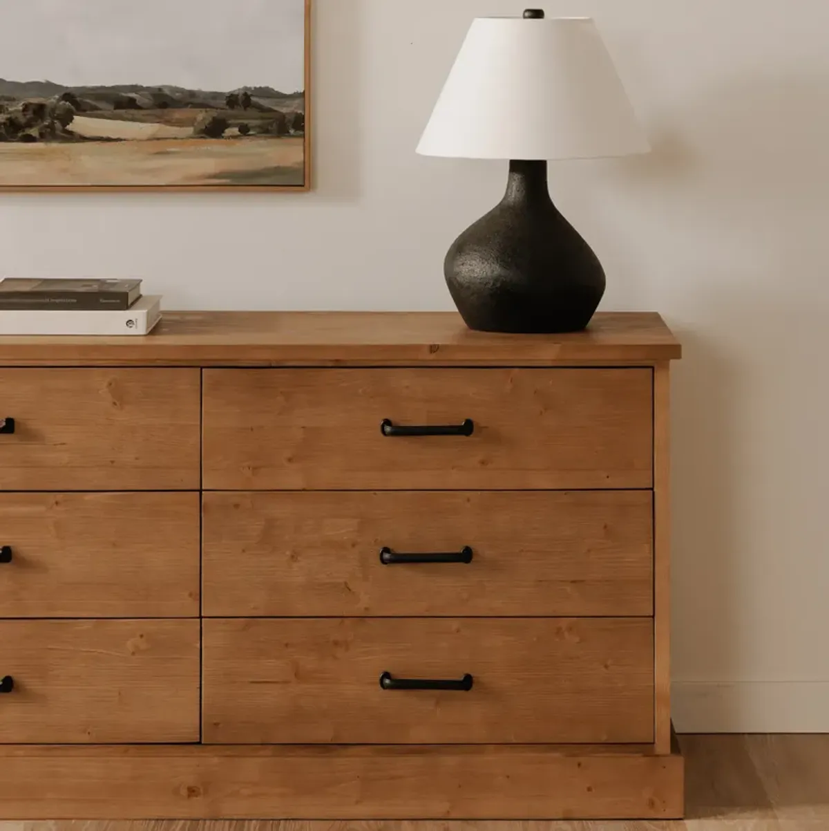 Tade 6 Drawer Dresser Honey Pine