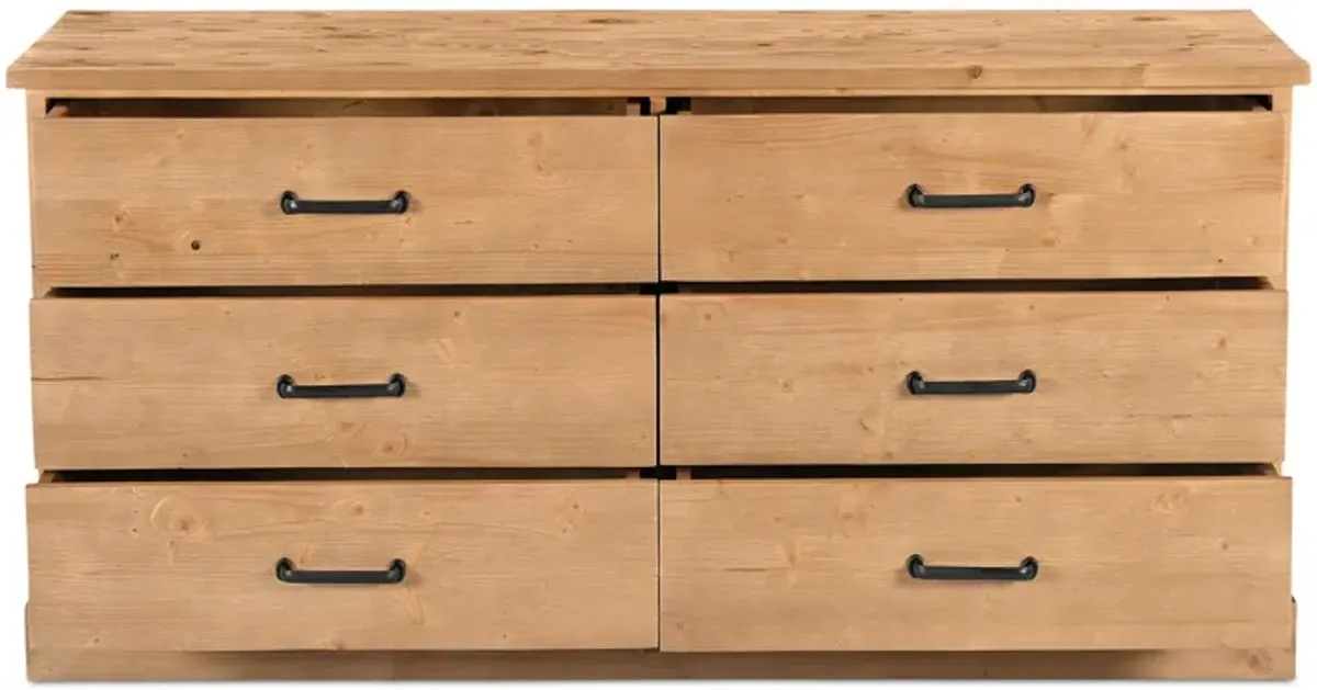 Tade 6 Drawer Dresser Honey Pine